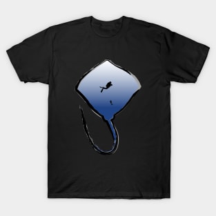 Scuba Divers Diving With Stingrays T-Shirt